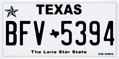 TX license plate BFV5394