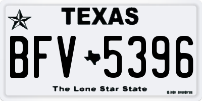 TX license plate BFV5396