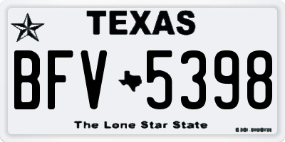TX license plate BFV5398