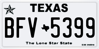 TX license plate BFV5399