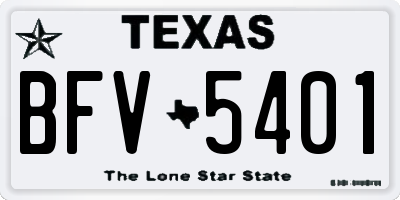 TX license plate BFV5401