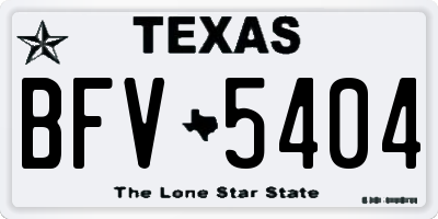 TX license plate BFV5404
