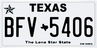 TX license plate BFV5406