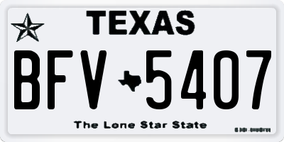 TX license plate BFV5407