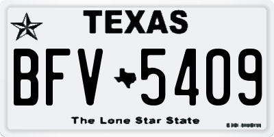 TX license plate BFV5409