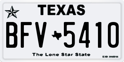 TX license plate BFV5410