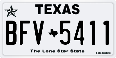 TX license plate BFV5411