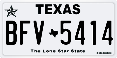 TX license plate BFV5414