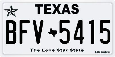TX license plate BFV5415
