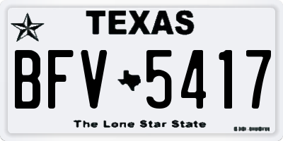 TX license plate BFV5417