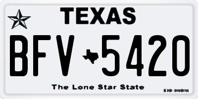 TX license plate BFV5420