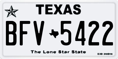 TX license plate BFV5422
