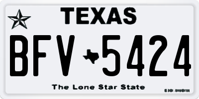 TX license plate BFV5424