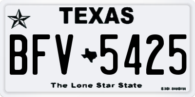 TX license plate BFV5425