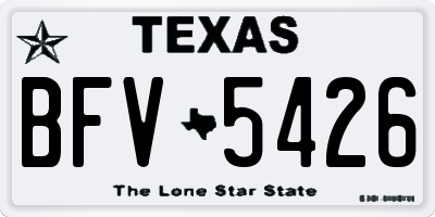 TX license plate BFV5426