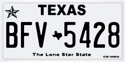 TX license plate BFV5428