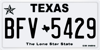 TX license plate BFV5429