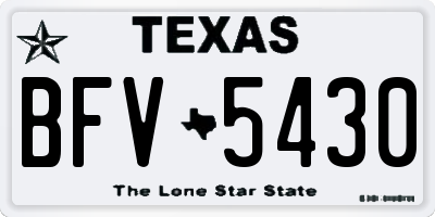 TX license plate BFV5430