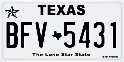 TX license plate BFV5431