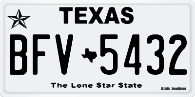 TX license plate BFV5432