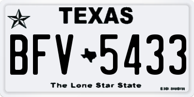 TX license plate BFV5433