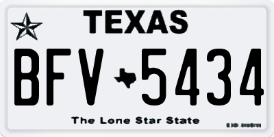 TX license plate BFV5434