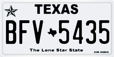 TX license plate BFV5435