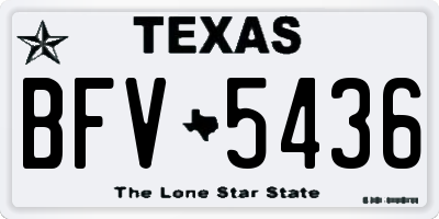 TX license plate BFV5436