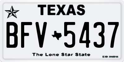 TX license plate BFV5437