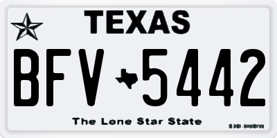 TX license plate BFV5442