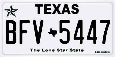 TX license plate BFV5447
