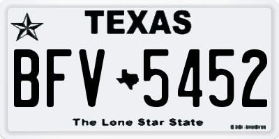 TX license plate BFV5452