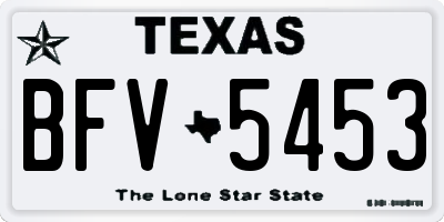 TX license plate BFV5453