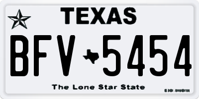 TX license plate BFV5454