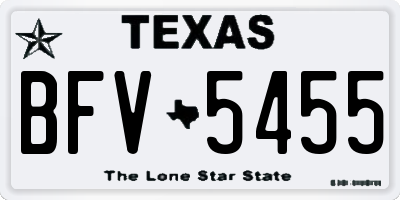 TX license plate BFV5455