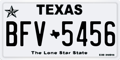 TX license plate BFV5456