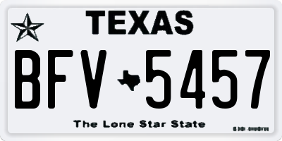 TX license plate BFV5457
