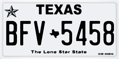 TX license plate BFV5458