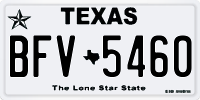 TX license plate BFV5460
