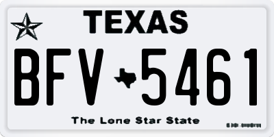 TX license plate BFV5461