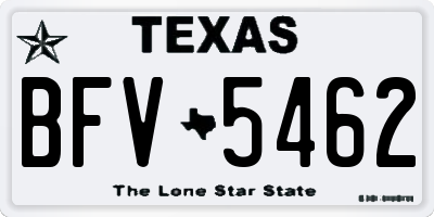 TX license plate BFV5462