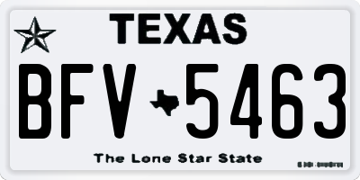 TX license plate BFV5463