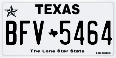 TX license plate BFV5464