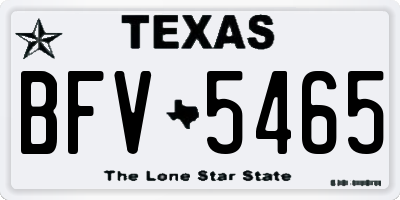 TX license plate BFV5465