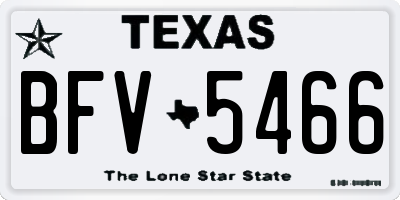 TX license plate BFV5466