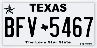 TX license plate BFV5467