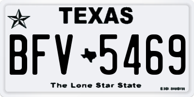 TX license plate BFV5469