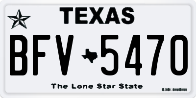 TX license plate BFV5470