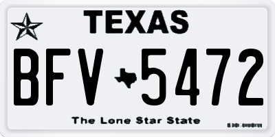 TX license plate BFV5472