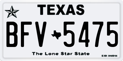 TX license plate BFV5475
